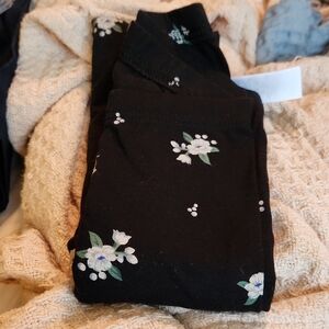 Old Navy Black Floral Mock Neck Sweater